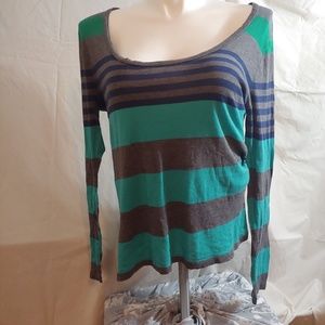 long sleeve wide neck blouse